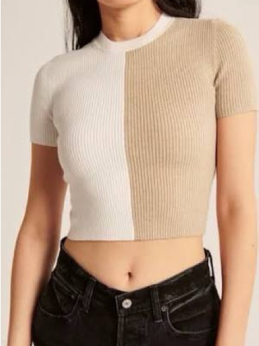 Abercrombie & Fitch Two-Tone Ribbed Top
